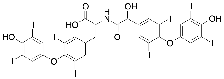 2-(2-Hydroxy-2-(4-(4-hydroxy-3,5-diiodophenoxy)-3,5-diiodophenyl)acetamido)-3-(4-(4-hydroxy-3,5-diiodophenoxy)-3,5-diiodophenyl)propanoic Acid, Amide-Bridged