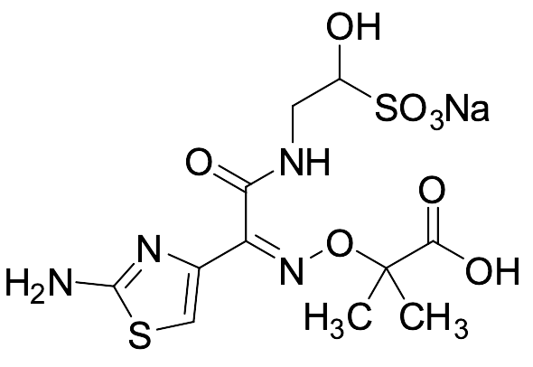 Sodium (Z)-2-(2-(2-aminothiazol-4-yl)-2-(((2-carboxypropan-2-yl)oxy)imino)acetamido)-1-hydroxyethane-1-sulfonate
