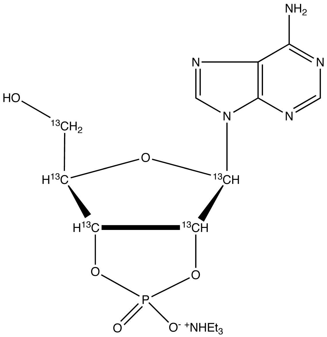 Adenosine 2',3'-Cyclic Phosphate-13C5 Triethylammonium Salt