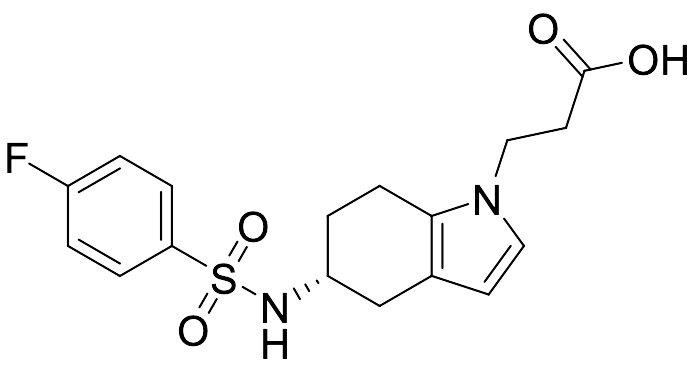 (R)-3-(5-((4-Fluorophenyl)sulfonamido)-4,5,6,7-tetrahydro-1H-indol-1-yl)propanoic Acid