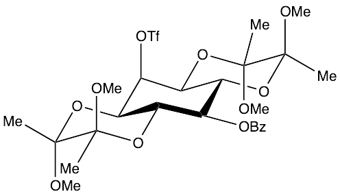1,6:3,4-Bis-[O-(2,3-dimethoxybutane-2,3-diyl)]-2-O-trifluoromethanesulphonyl-5-O-benzolyl-myo-inositol