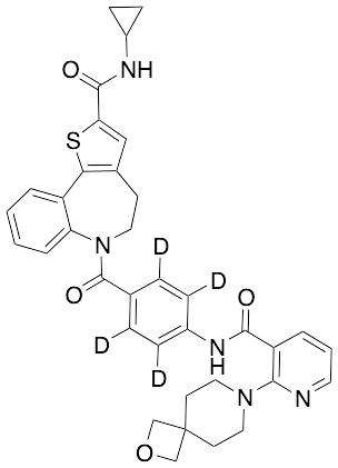 N-Cyclopropyl-5,6-dihydro-6-[4-[[[2-(2-oxa-7-azaspiro[3.5]non-7-yl)-3-pyridinyl]carbonyl]amino]benzoyl]-4H-thieno[3,2-d][1]benzazepine-2-carboxamide-d4