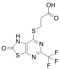 3-((2-Oxo-5-(trifluoromethyl)-1,2-dihydrothiazolo[5,4-d]pyrimidin-7-yl)thio)propanoic Acid