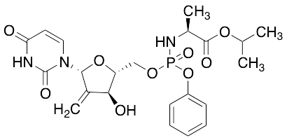 (2S)-isopropyl-2-(((((2R,3S,5R)-5-(2,4-dioxo-3,4-dihydropyrimidin-1(2H)-yl)-3-hydroxy-4-methylenetetrahydrofuran-2-yl)methoxy(phenoxy)phosphoryl)amino)propanoate