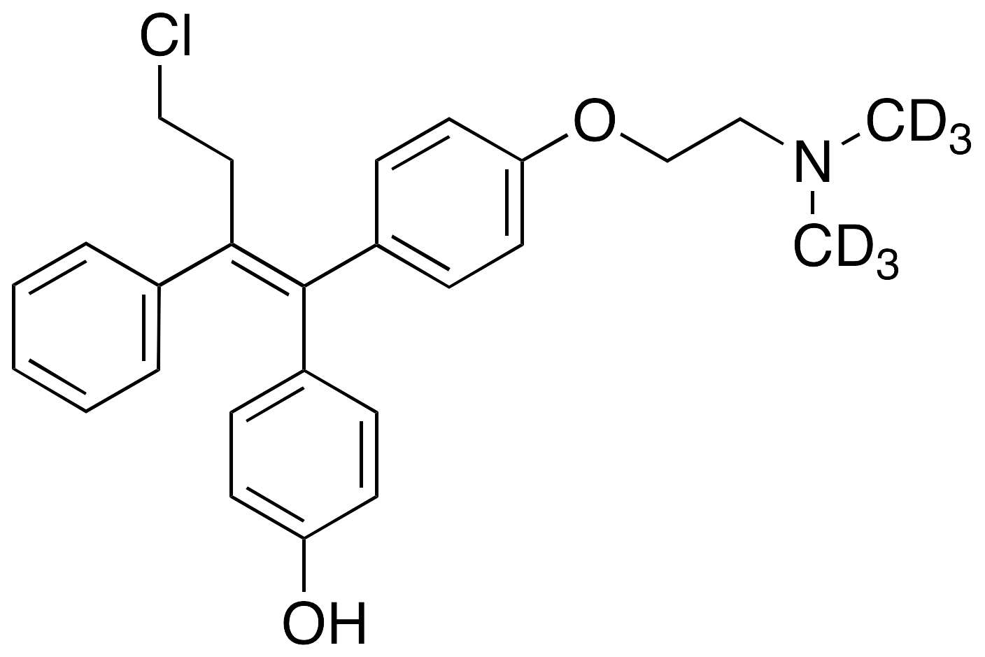(E)-4-Hydroxy Toremifene-d6 (~10% Z-isomer)