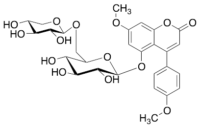 7-Methoxy-4-(4-methoxyphenyl)-5-[(6-O-beta-D-xylopyranosyl-beta-D-glucopyranosyl)oxy]-2H-1-benzopyran-2-one