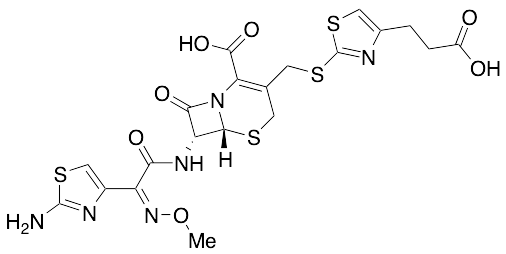 [6R-[6a,7b(Z)]]-7-[[(2-Amino-4-thiazolyl)(methoxyimino)acetyl]amino]-3-[[[4-(2-carboxyethyl)-2-thiazolyl]thio]methyl]-8-oxo-5-thia-1-azabicyclo[4.2.0]oct-2-ene-2-carboxylic Acid