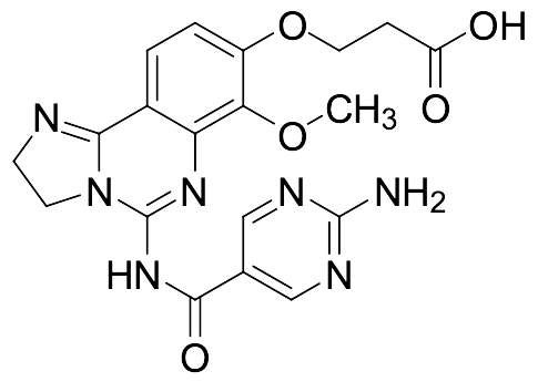 3-((5-(2-Aminopyrimidine-5-carboxamido)-7-methoxy-2,3-dihydroimidazo[1,2-c]quinazolin-8-yl)oxy)propanoic Acid