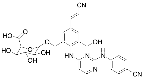 (2S,3R,4R,5S)-6-((2-((2-((4-Cyanophenyl)amino)pyrimidin-4-yl)amino)-5-((E)-2-cyanovinyl)-3-(hydroxymethyl)benzyl)oxy)-3,4,5-trihydroxytetrahydro-2H-pyran-2-carboxylic Acid