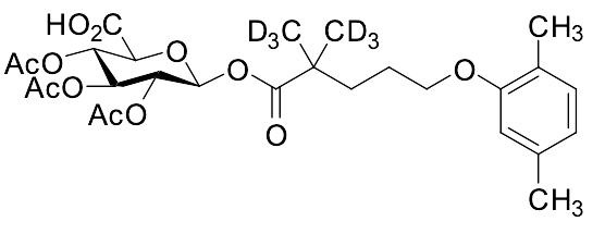 (2S,3S,4S,5R,6S)-3,4,5-Triacetoxy-6-((5-(2,5-dimethylphenoxy)-2,2-bis(methyl-d3)pentanoyl)oxy)tetrahydro-2H-pyran-2-carboxylic acid