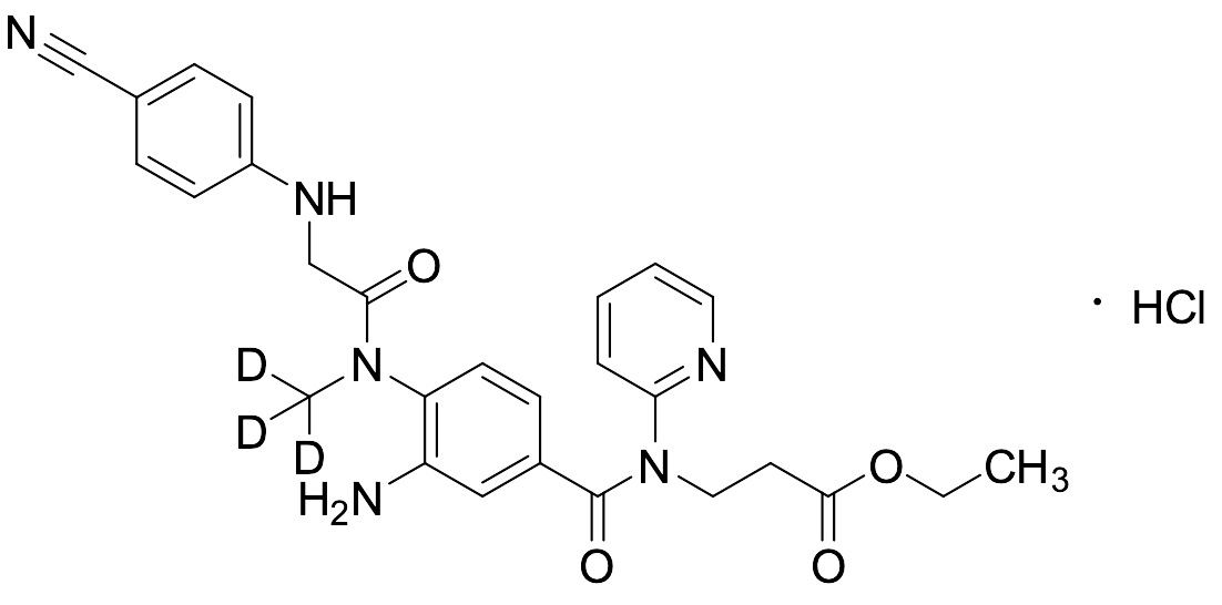 Ethyl 3-(3-Amino-4-(2-((4-cyanophenyl)amino)-N-(methyl-d3)acetamido)-N-(pyridin-2-yl)benzamido)propanoate Hydrochloride