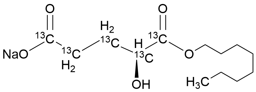 (2S)-Octyl-alpha-hydroxyglutarate-13C5 Sodium