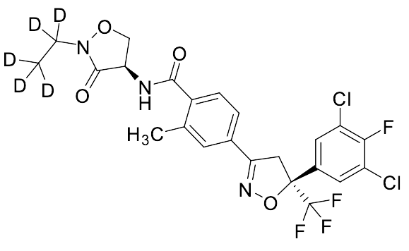 4-((S)-5-(3,5-Dichloro-4-fluorophenyl)-5-(trifluoromethyl)-4,5-dihydroisoxazol-3-yl)-N-((R)-2-(ethyl-d5)-3-oxoisoxazolidin-4-yl)-2-methylbenzamide
