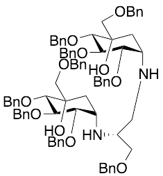 N-(1S,2S,3R,4S)-2,3,4-Tris(benzyloxy)-1-((benzyloxy)methyl)cyclohexanol (1S,2S,3R,4S,5S)-2,3,4-Tris(benzyloxy)-5-(((R)-1-(benzyloxy)-3-hydroxypropan-2-yl)amino)-1-((benzyloxy)methyl)cyclohexanol