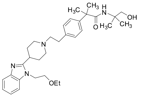 2-(4-(2-(4-(1-(2-Ethoxyethyl)-1H-benzo[d]imidazol-2-yl)piperidin-1-yl)ethyl)phenyl)-N-(1-hydroxy-2-methylpropan-2-yl)-2-methylpropanamide