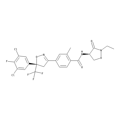 4-((S)-5-(3,5-Dichloro-4-fluorophenyl)-5-(trifluoromethyl)-4,5-dihydroisoxazol-3-yl)-N-((R)-2-ethyl-3-oxoisoxazolidin-4-yl)-2-methylbenzamide