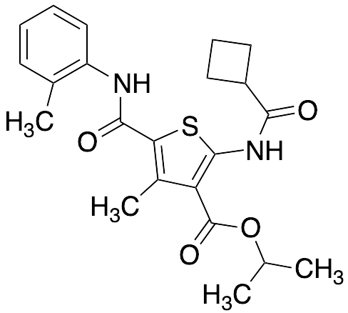 2-​[(Cyclobutylcarbonyl​)​amino]​-​4-​methyl-​5-​[[(2-​methylphenyl)​amino]​carbonyl]​-​3-​thiophenecarboxylic Acid 1-​Methylethyl Ester