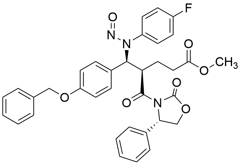 N-Nitroso-Methyl (4R,5S)-5-(4-(benzyloxy)phenyl)-5-((4-fluorophenyl)amino)-4-((S)-2-oxo-4-phenyloxazolidine-3-carbonyl)pentanoate