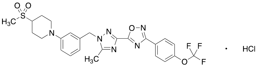 4-(Methylsulfonyl)-1-[3-[[5-methyl-3-[3-[4-(trifluoromethoxy)phenyl]-1,2,4-oxadiazol-5-yl]-1H-1,2,4-triazol-1-yl]methyl]phenyl]piperidine Hydrochloride (IACS-010759 HCl)