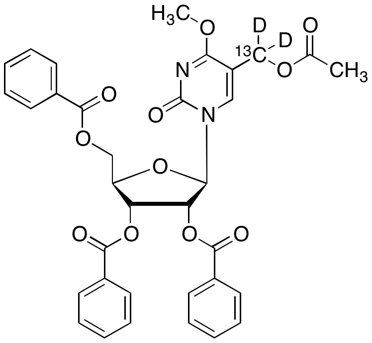 5-​(Acetyl-O-methyl-13C,d2)-​4-​O-​methyl-​uridine 2',​3',​5'-​Tribenzoate