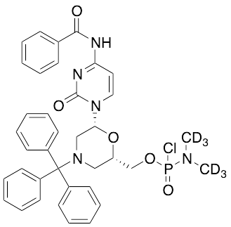 N,N-Dimethylphosphoramidochloridic Acid [(2S,6R)-6-[4-(Benzoylamino)-2-oxo-1(2H)-pyrimidinyl]-4-(triphenylmethyl)-2-morpholinyl]methyl Ester-d6