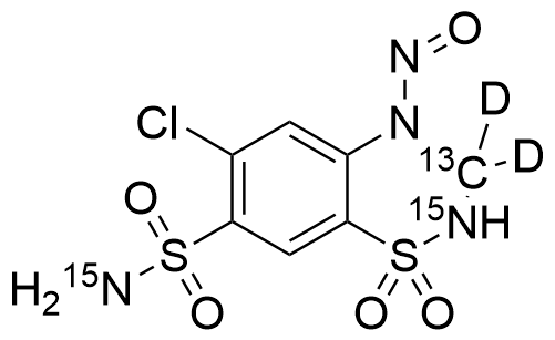 N-Nitroso Hydrochlorothiazide 13C,15N2,d2 (major)
