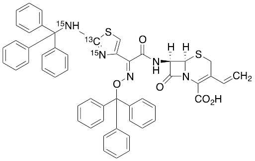 N,O-Ditrityl (E)-Cefdinir-13C,15N2
