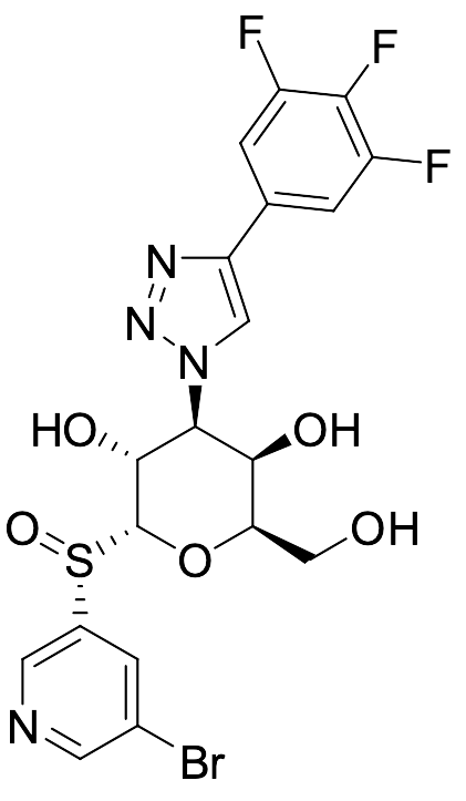 (2R,3R,4S,5R,6R)-2-((S)-(5-Bromopyridin-3-yl)sulfinyl)-6-(hydroxymethyl)-4-(4-(3,4,5-trifluorophenyl)-1H-1,2,3-triazol-1-yl)tetrahydro-2H-pyran-3,5-diol
