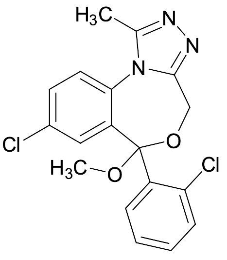 8-Chloro-6-(2-chlorophenyl)-6-methoxy-1-methyl-4H,6H-[1,2,4]triazolo[4,3-a][4,1]benzoxazepine