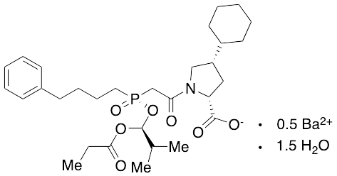 ((4S)-4-Cyclohexyl-1-[(R)-[(S)-1-hydroxy-2-methylpropoxy](4-phenylbutyl)phosphinyl]acetyl-D-proline Propionate (Ester) Hemibarium Salt Sesquihydrate)