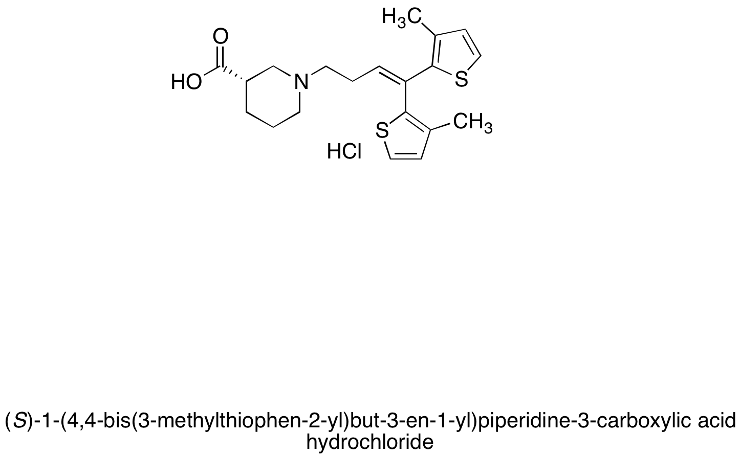 (S)-1-(4,4-Bis(3-methylthiophen-2-yl)but-3-en-1-yl)piperidine-3-carboxylic Acid Hydrochloride
