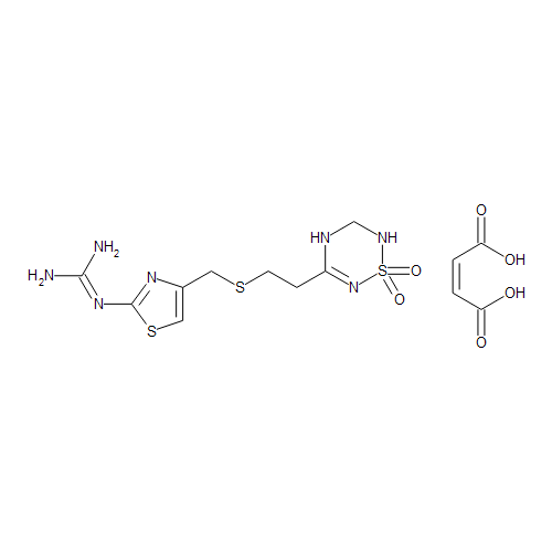 Famotidine Formaldehyde Adduct Maleate (2-[4-[2-(1,1-Dioxo-3,4-dihydro-2H-1,2,4,6-thiatriazin-5-yl)ethylsulfanylmethyl]-1,3-thiazol-2-yl]guanidine Maleate)