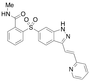 N-Methyl-2-[[3-[(1E)-2-(2-pyridinyl)ethenyl]-1H-indazol-6-yl]sulfonyl]benzamide