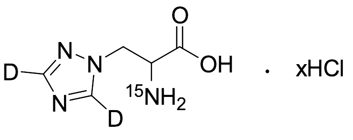 Rac 3-(1,2,4-Triazol-1-yl)-L-alanine-15N,d2 Hydrochloride (d3 major)