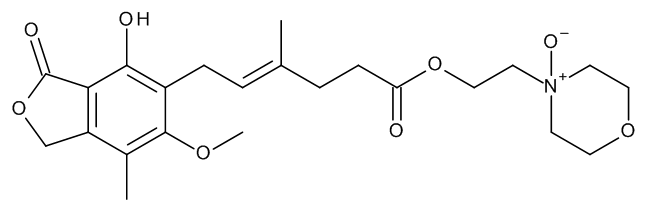 2-(Morpholin-4-yl)ethyl (4E)-6-(4-Hydroxy-6-methoxy-7-methyl-3-oxo-1,3-dihydroisobenzofuran-5-yl)-4-methylhex-4-enoate N-Oxide - CAS No. 224052-51-1 2-(Morpholin-4-yl)ethyl (4E)-6-(4-Hydroxy-6-methoxy-7-methyl-3-oxo-1,3-dihydroisobenzofuran-5-yl)-4-methylhex-4-enoate N-Oxide