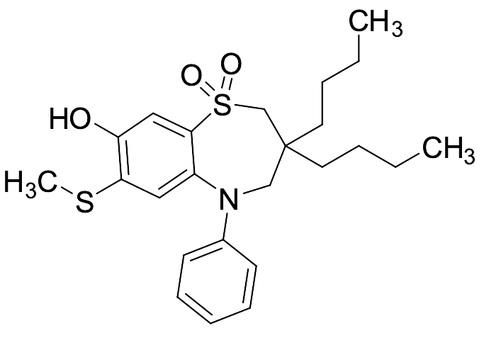 3,3-Dibutyl-8-hydroxy-7-(methylthio)-5-phenyl-2,3,4,5-tetrahydro-1,5-benzothiazepine-1,1-dioxide