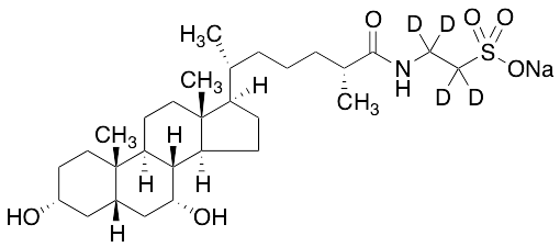 [(25R)-3alpha,7alpha-Dihydroxy-5beta-cholestan-26-oyl]taurine-d4 Sodium Salt