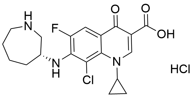 8-Chloro-1-cyclopropyl-6-fluoro-7-[[(3R)-hexahydro-1H-azepin-3-yl]amino]-1,4-dihydro-4-oxo-3-Quinolinecarboxylic Acid Hydrochloride
