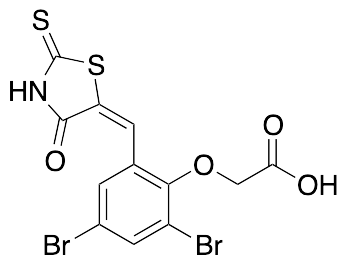 2-[2,4-dibromo-6-[(4-oxo-2-thioxo-5-thiazolidinylidene)methyl]phenoxy]-acetic Acid