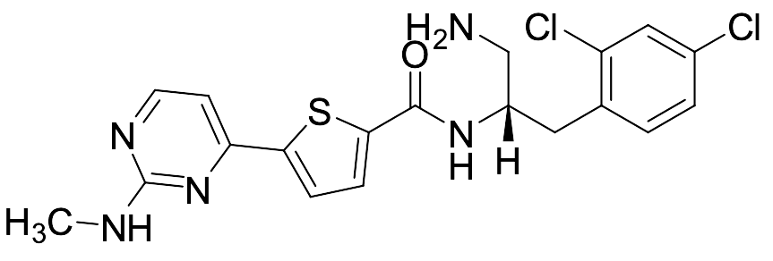 (S)-N-(1-Amino-3-(2,4-dichlorophenyl)propan-2-yl)-5-(2-(methylamino)pyrimidin-4-yl)thiophene-2-carboxamide