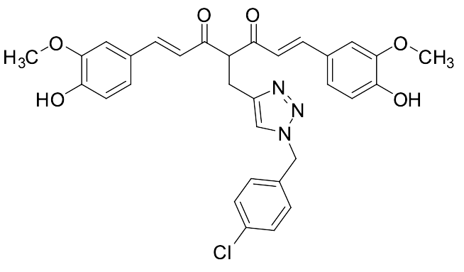 (1E,6E)-4-((1-(4-chlorobenzyl)-1H-1,2,3-triazol-4-yl)methyl)-1,7-bis(4-hydroxy-3-methoxyphenyl)hepta-1,6-diene-3,5-dione