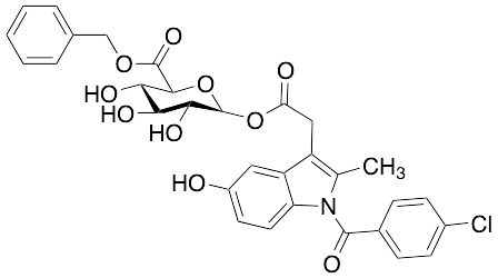 (2S,3S,4S,5R,6S)-Benzyl 6-(2-(1-(4-Chlorobenzoyl)-5-hydroxy-2-methyl-1H-indol-3-yl)acetoxy)-3,4,5-trihydroxytetrahydro-2H-pyran-2-carboxylate