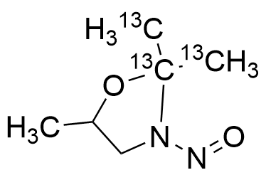 2,2,5-Trimethyl-3-Nitrosooxazolidine-13C3