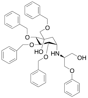 (2R,​3S,​4S,​5S) -5-Hydroxy-2,3,4-tris(phenylmethoxy)-5-[(phenylmethoxy)methyl]-cyclohexanol-(S)-amino-3-phenoxypropan-2-yl