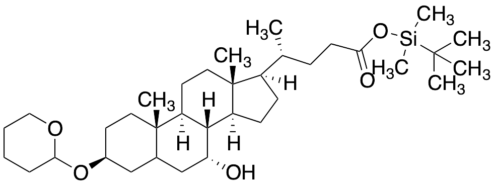 (4R)-tert-Butyldimethylsilyl 4-((3S,7R,8R,9S,10S,13R,14S,17R)-7-Hydroxy-10,13-dimethyl-3-((tetrahydro-2H-pyran-2-yl)oxy)hexadecahydro-1H-cyclopenta[a]phenanthren-17-yl)pentanoate