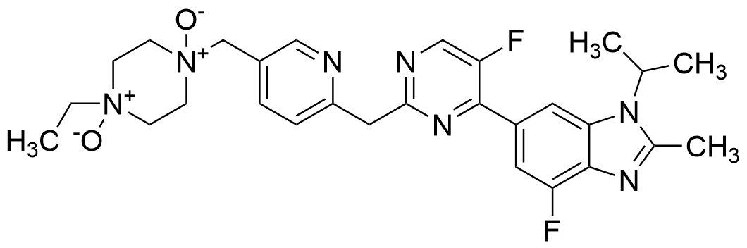 1-Ethyl-4-((6-((5-fluoro-4-(4-fluoro-1-isopropyl-2-methyl-1H-benzo[d]imidazol-6-yl)pyrimidin-2-yl)methyl)pyridin-3-yl)methyl)piperazine 1,4-dioxide