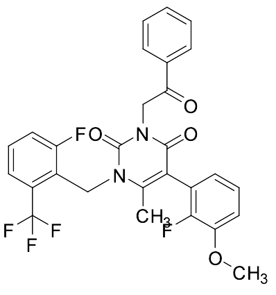 5-(2-fluoro-3-methoxyphenyl)-1-(2-fluoro-6-(trifluoromethyl)benzyl)-6-methyl-3-(2-oxo-2-phenylethyl)pyrimidine-2,4(1H,3H)-dione