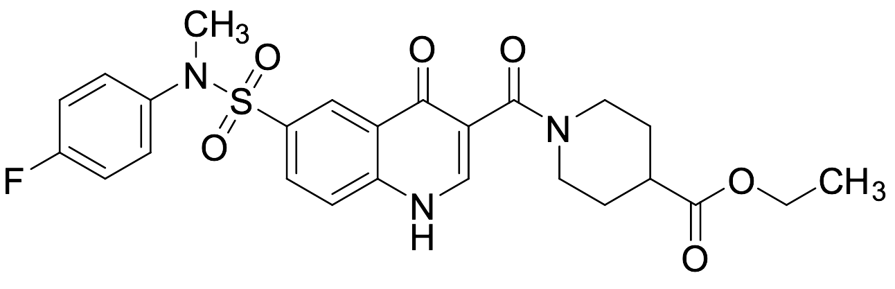 Ethyl 1-[[6-[[(4-Fluorophenyl)methylamino]sulfonyl]-1,4-dihydro-4-oxo-3-quinolinyl]carbonyl]-4-piperidinecarboxylate