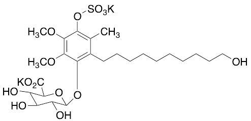 Dihydro Idebenone 4-Sulfate 1-Glucuronide Dipotassium Salt