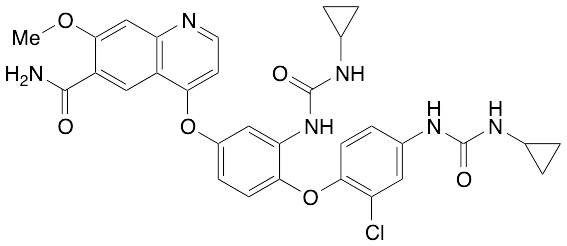 4-(4-(2-Chloro-4-(3-cyclopropylureido)phenoxy)-3-(3-cyclopropylureido)phenoxy)-7-methoxyquinoline-6-carboxamide
